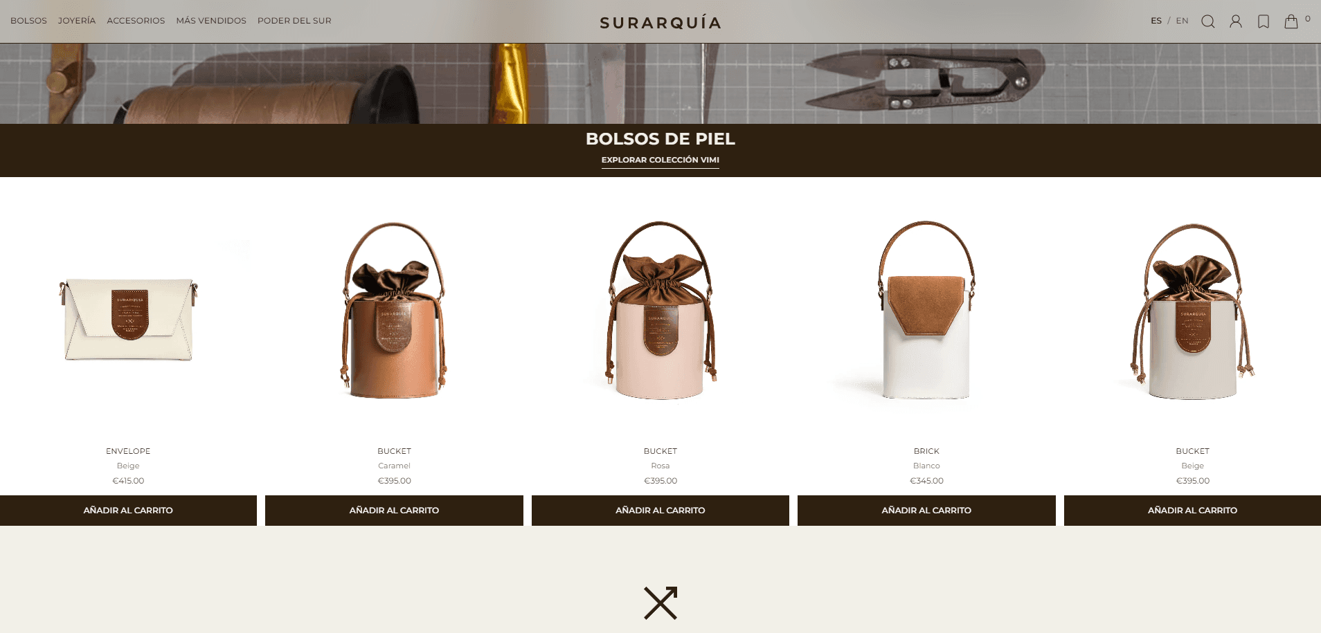 Surarquia - Página de inicio (Vista de productos)